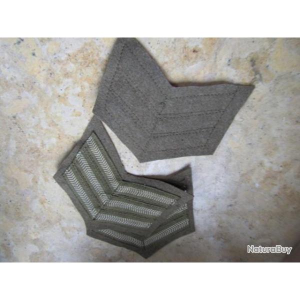 paire patch sergent ww2 Canadien Britannique Anglais deuxi�me guerre British grade Canada GB