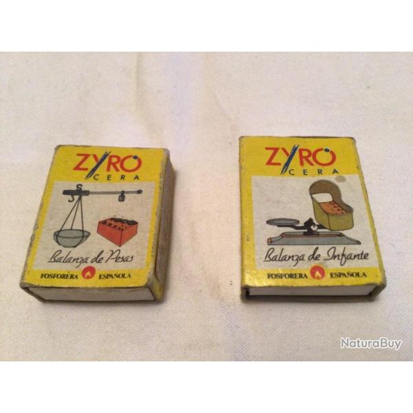 2 BOITES D ALLUMETTES ZYRO CERA