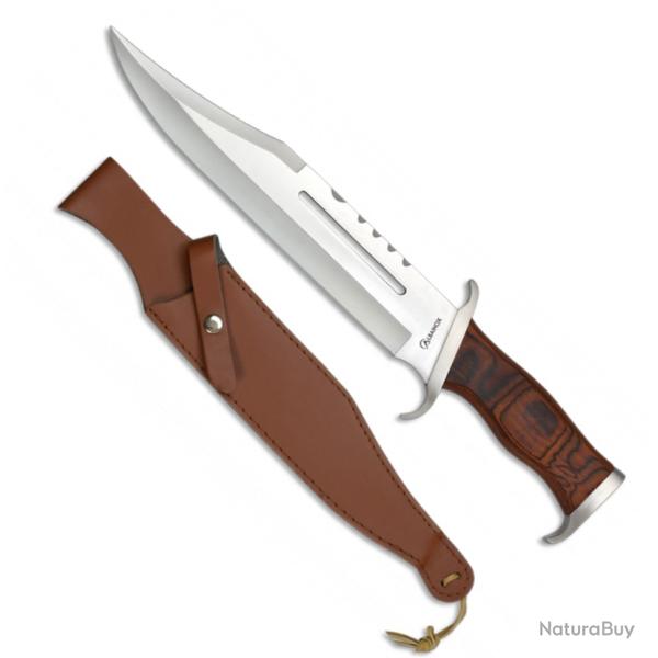 Poignard De chasse Manche en Bois. Lame 26.3 cm