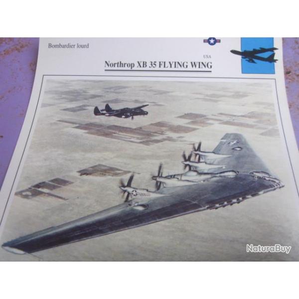 FICHE  AVIATION  TYPE BOMBARDIER  LOURD     /  NARTHROP  XB  35  FLYING  WING  USA