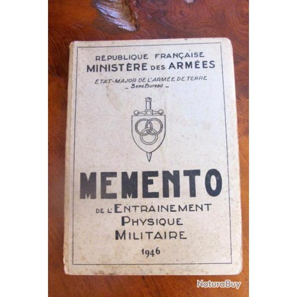 Minist�re des Arm�es MEMENTO Entrainement 1946