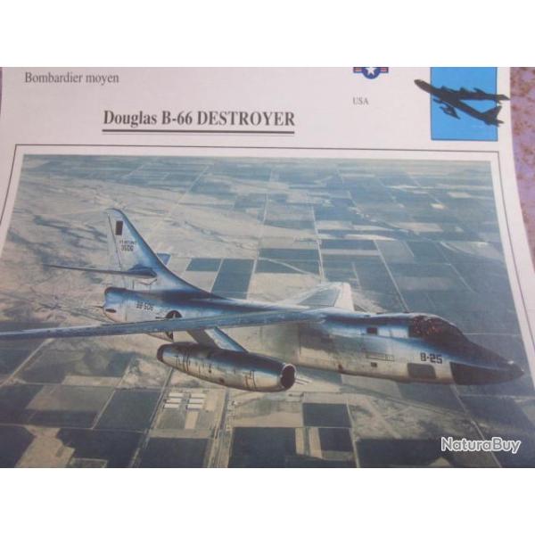 FICHE  AVIATION  TYPE BOMBARDIER  MOYEN  /   DOUGLAS  B 66 DESTROYER  USA