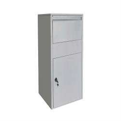 Bo&icirc;te &agrave; colis boite aux lettres verrouillable sur pied courrier paquet 46 x 45 x 140 cm argent&eacute;e 16