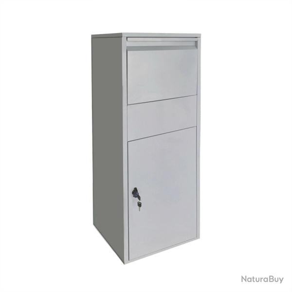 Bo�te � colis verrouillable sur pied courrier paquet 46 x 45 x 140 cm argent�e 16_0000113