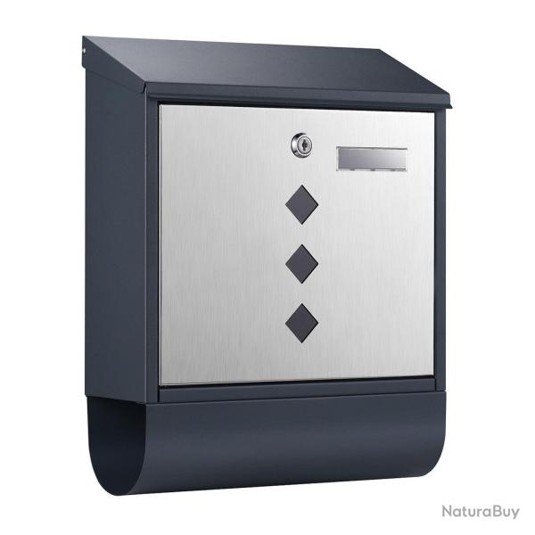 Boite aux lettres design porte-journaux design bote postale murale gris 16_0000110