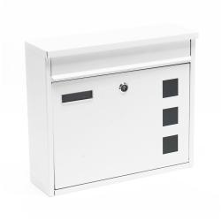 Boite postale boite aux lettres murale design avec cl&eacute;s 36 x 32 x 11,5 cm blanc 16_0000104
