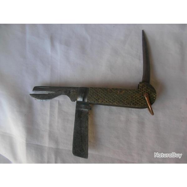 WW2  ANGLETERRE/INDE COUTEAU MILITAIRE MULTI USAGE " JACKNIFE 1942 S.L..K " INDIEN RARE
