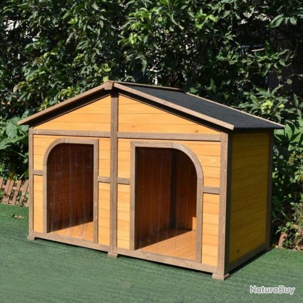 Niche double XXL niche chien double niche double niche en bois niche ext�rieur cielterre-commerce