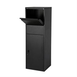 Bo&icirc;te &agrave; colis verrouillable sur pied courrier paquet 46 x 45 x 140 cm noir 16_0000115