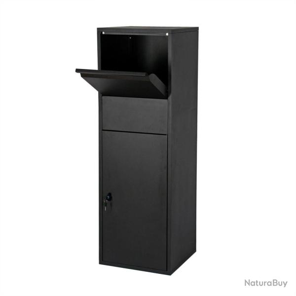 Bo�te � colis verrouillable sur pied courrier paquet 46 x 45 x 140 cm noir 16_0000115