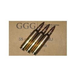 Munitions GGG calibre 223 Rem FMJ 55gr - 3.6g x50