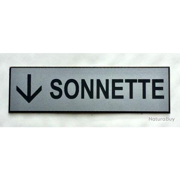 panneau argent� "SONNETTE + FLECHE" EN BAS Format 70x200 mm