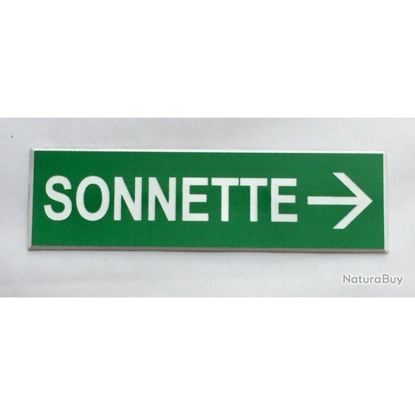 panneau vert "SONNETTE + FLECHE � droite Format 70x200 mm