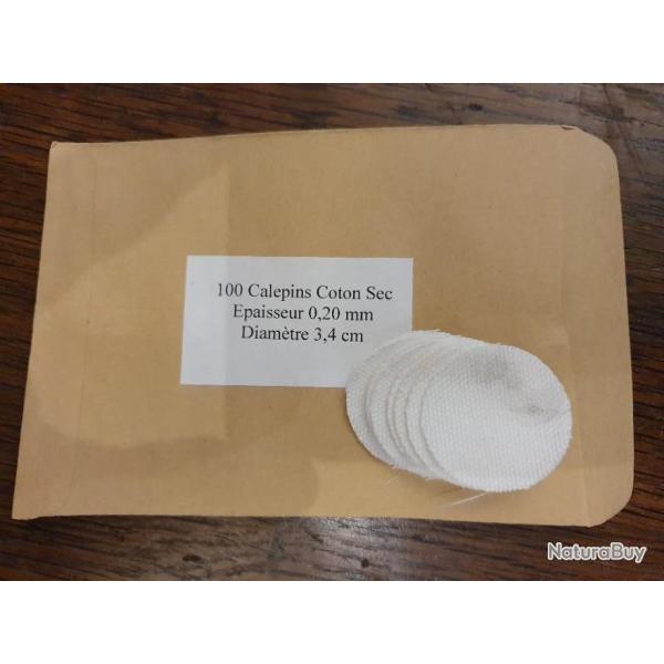100 Calepins coton - calibre 50  59 - Diamtre 3,4 cm - paisseur 0,20 mm