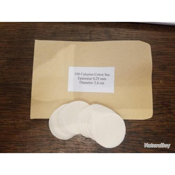 100 Calepins coton - calibre 50 � 59 - Diam�tre 3,4 cm - �paisseur 0,25 mm