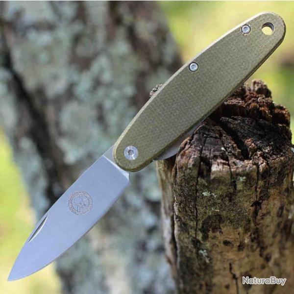Couteau Esee Churp Green Lame Acier D2 Manche Micarta Linerlock Clip BRKC1