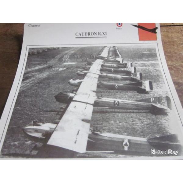 FICHE  AVIATION  TYPE  CHASSEUR   /   CAUDRON R XI   FRANCE