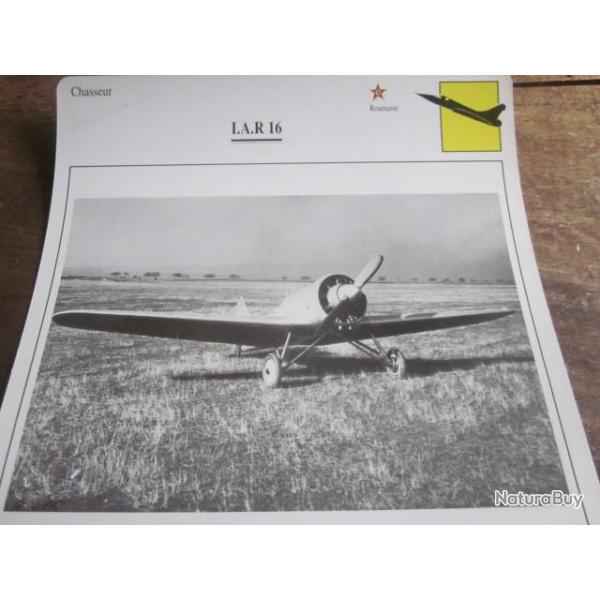 FICHE  AVIATION  TYPE  CHASSEUR   /   I A R 16  ROUMANIE