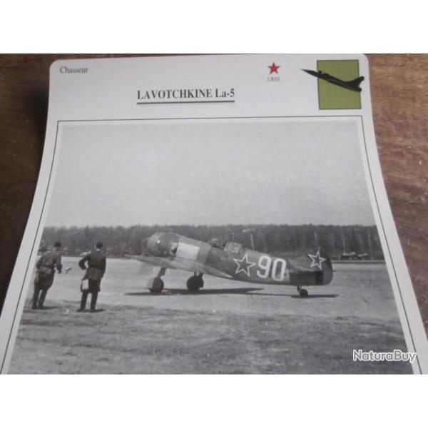 FICHE  AVIATION  TYPE  CHASSEUR   /   LAVOTCHKINE   La -5  URSS