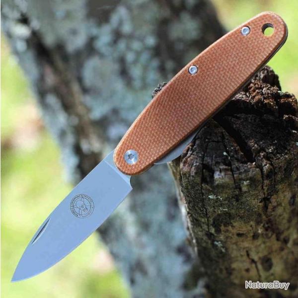 Couteau Esee Churp Brown Lame Acier D2 Manche Micarta Linerlock Clip BRKC2