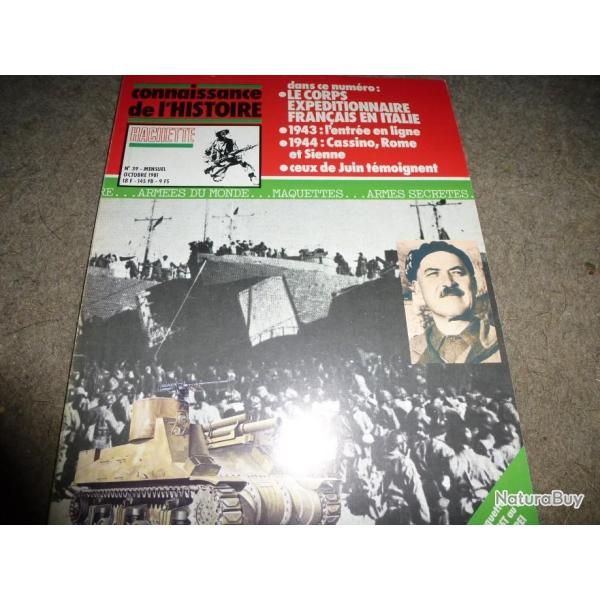 CONNAISSANCE DE L HISTOIRE HACHETTE LE CORPS EXPEDITIONNAIRE FRANCAIS EN ITALIE  num�ro 39