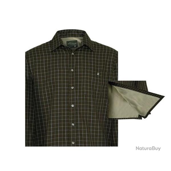 CHEMISE MILTON VERT DOUBLEE POLAIRE