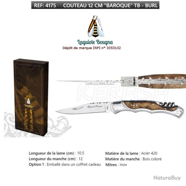 Coffret couteau pliant 12 cm 4175 TB Laguiole BOUGNA