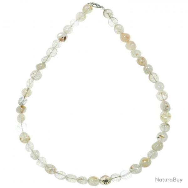 Collier en cristal rutil� - Perles pierres roul�es