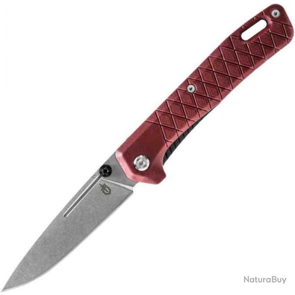 Couteau Gerber Zilch Red Lame Acier 7Cr17MoV Manche GRN Linerlock Clip G1882