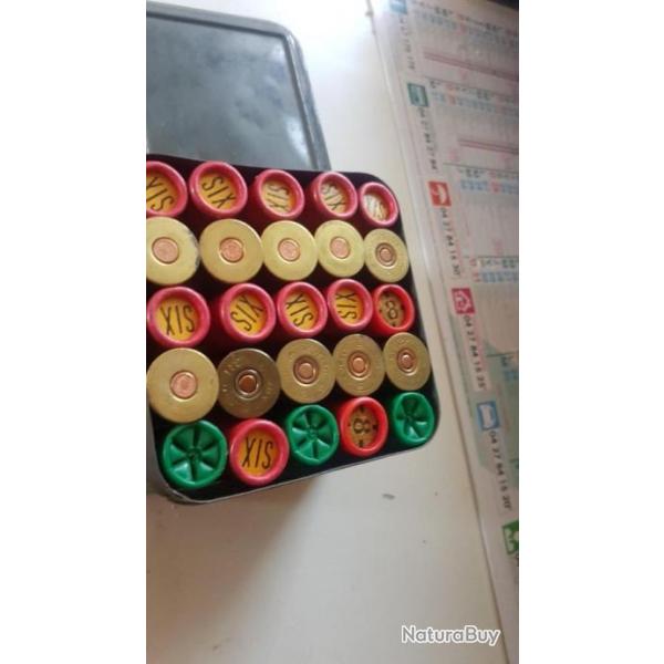 Boite fer de 25 cartouches ancienne en calibre 16