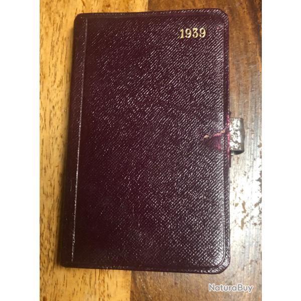 Agenda carnet de Bureau de 1939 ww2