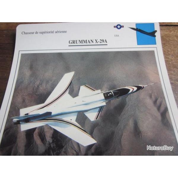 FICHE  AVIATION  TYPE  CHASSEUR  DE SUPERIORITE  AERIENNE  /    GRUMMAN X 29A  USA