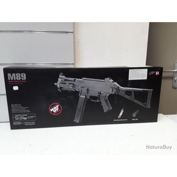 6883 AIRSOFT MITRAILLETTE M89 CAL6MM �LECTRIQUE FULL METALAVEC BATTERIE +CHARGEUR DE BATTERIE  NEUF