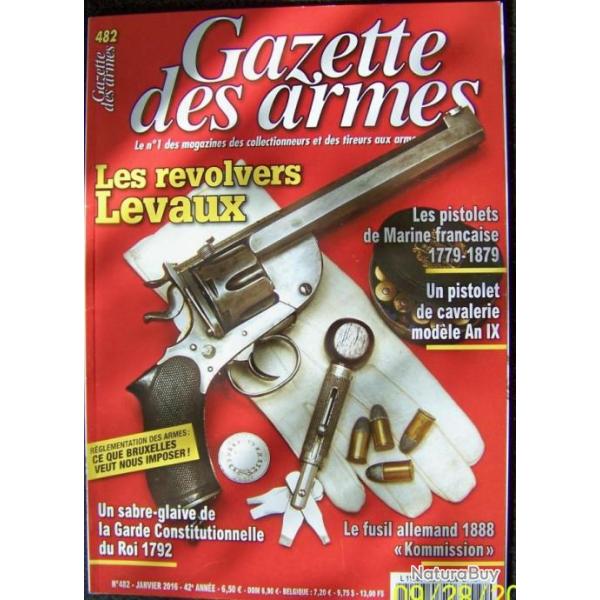 " LA GAZETTE DES ARMES " N� 482 DE JANVIER 2016 - TRES BON ETAT
