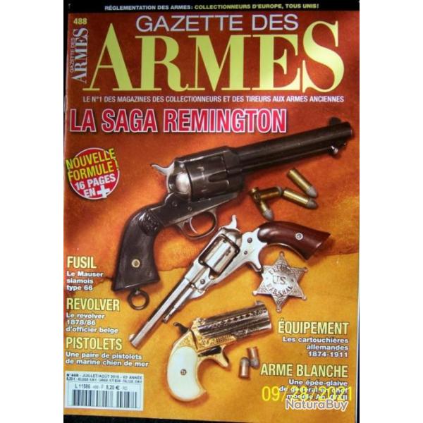 " LA GAZETTE DES ARMES " N� 488 DE JUILLET/AOUT 2016 - TRES BON ETAT