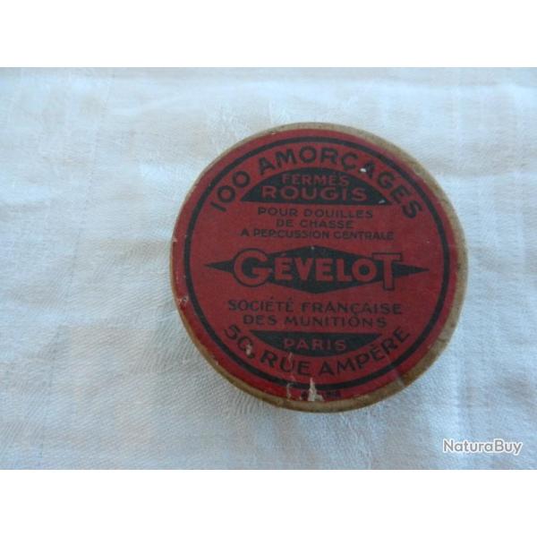 ancienne bote carton amorages pour douilles de chasse Gvelot 50 rue Ampre Paris