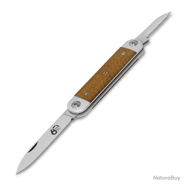 Couteau "Sessantesimo" micarta 2 lames, Couleur jaune [Maserin]