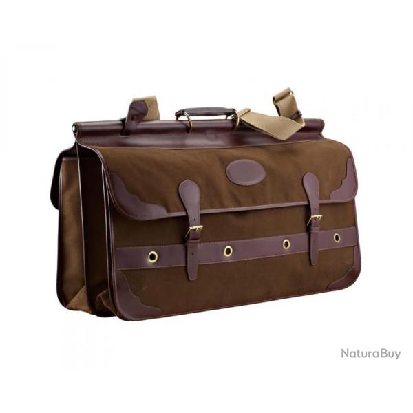Sac de battue 2 rabats, 3 soufflets cuir/toile ALEXANDRE MAREUIL