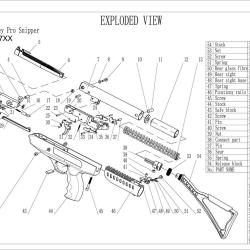 Pi&egrave;ces d&eacute;tach&eacute;es pour pistolet &agrave; air LANGLEY PRO SNIPER BASE N&deg;38