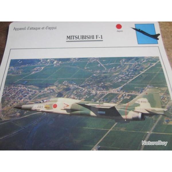 FICHE  AVIATION  TYPE APPAREIL D ATTAQUE ET D APPUI / MITSUBISHI F 1  JAPON