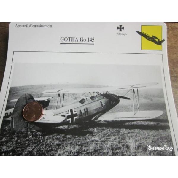FICHE  AVIATION  TYPE  APPAREIL  D ENTRAINEMENT   /  GATHA Go 145  ALLEMAGNE