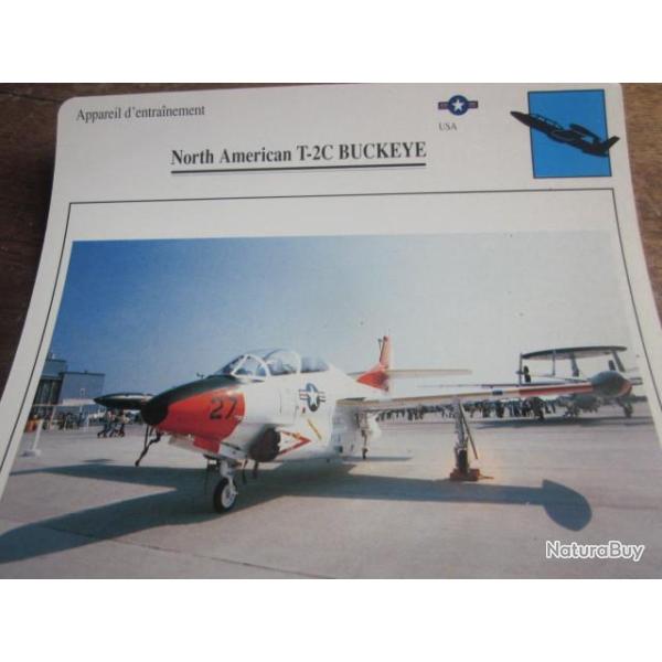 FICHE  AVIATION  TYPE  APPAREIL  D ENTRAINEMENT   /  NORTH AMERICAN T 2C BUCKEYE   USA