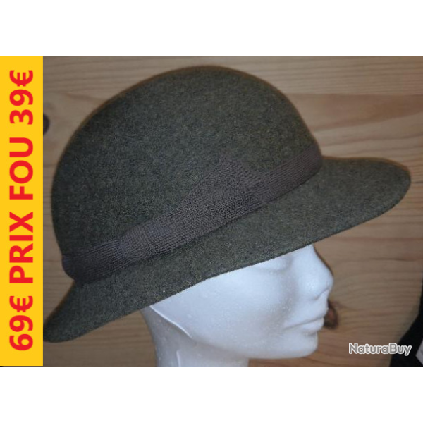 CHAPEAU DE FEMME  HERBERT JOHNSON LONDRES   100% LAINE KAKI 58   22029-58