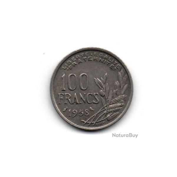 Pi�ce de Monnaie France  Tr�s belle 100 francs Cochet 1958 Chouette