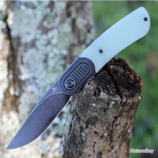 Couteau Kansept Reverie Jade Manche G10/Titane Lame S35VN IKBS Framelock Clip K2025A5