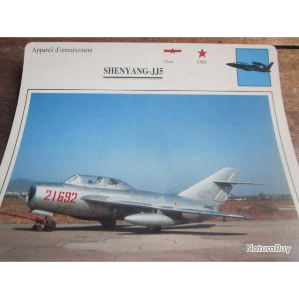 FICHE  AVIATION  TYPE  APPAREIL  D ENTRAINEMENT   / SHENYANG JJ5