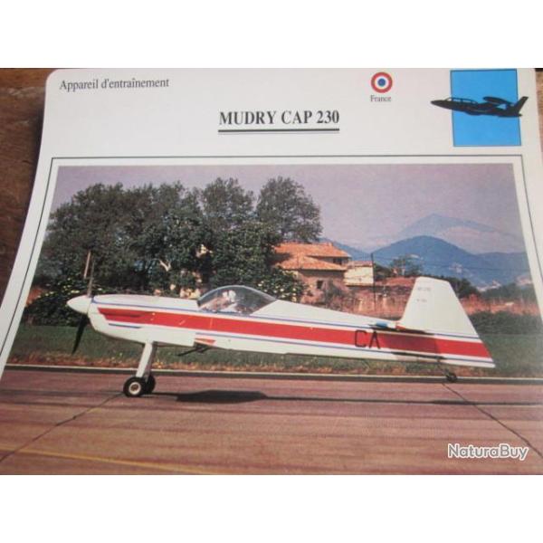 FICHE  AVIATION  TYPE  APPAREIL  D ENTRAINEMENT   / MUDRY  CAP  230   FRANCE