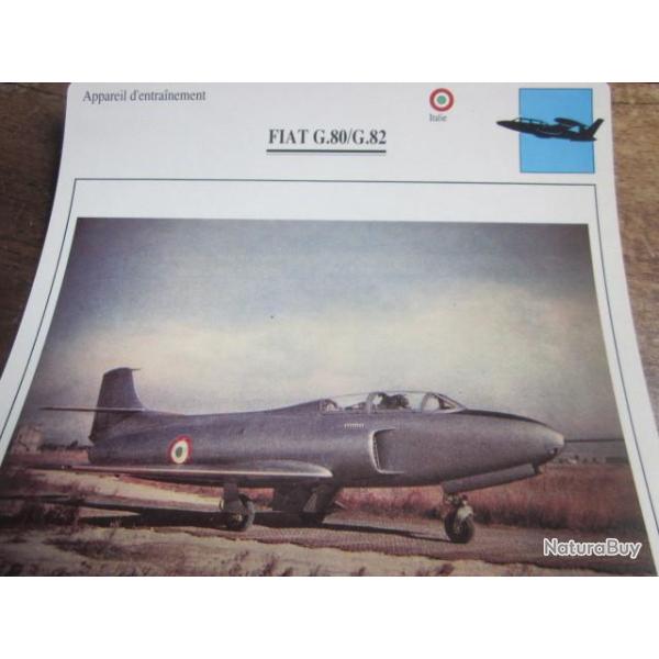 FICHE  AVIATION  TYPE  APPAREIL  D ENTRAINEMENT   / FIAT  G 80 / 82    ITALIE