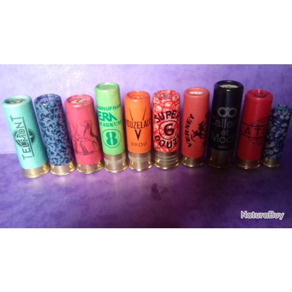 LOT DE 10 CARTOUCHES  ANCIENNES NON RECHARGEES POUR LA COLLECTION N�44