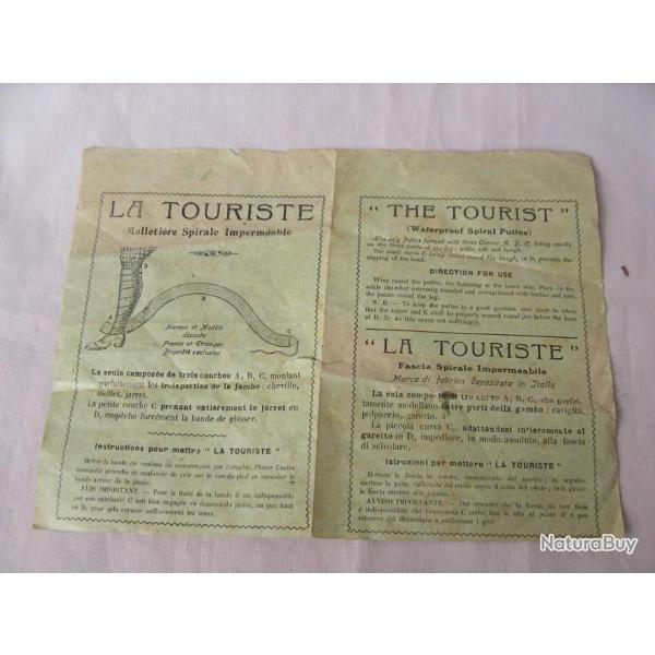 WW1/WW2 FRANCE PUBLICIT� FRANCAISE/ANGLAISE/ITALIENNE DES BANDES MOLLETIERES " LA TOURISTE "